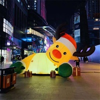 Père Noël gonflable géant de dessin animé, Père Noël gonflable décoratif d'extérieur OEM