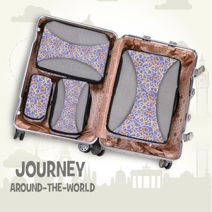 Accessoires de voyage, impression personnalisée, fleurs de lavande hawaïennes, organisateurs de bagages extensibles à fermeture éclair, cubes de rangement pour femmes - Product Image 6