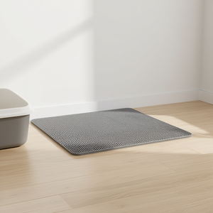 Tapis anti-dérapant double couche en nid d'abeille pour attraper la litière des chats, 30 x 24 pouces, gris, rectangulaire, pour litière pour chat - Product Image 2