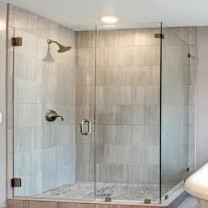 Puertas de cabina de ducha sin marco, vidrio templado 304 de acero inoxidable, estándar australiano, 8mm, 10mm, 12mm