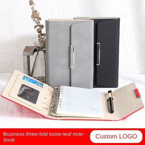 Carnet de planification d'affaires A6 à feuilles mobiles, trois volets, avec logo personnalisé, design portable, petite taille - Product Image 2