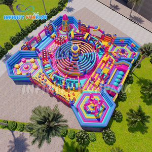 Thiết kế mới thư bị trả lại lâu đài Combo công viên mặt hàng khóa học trở ngại trượt Mê Cung trò chơi Inflatable sân chơi giải trí công viên thiết bị - Product Image 3