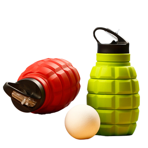 Mayorista Creativo Portátil Ciclismo Senderismo Deportes Hervidor Plegable <span class=keywords><strong>Granada</strong></span> de Mano Botella de Silicona de Grado Alimenticio Gancho Logo Gratis - Product Image 4