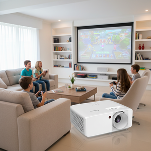 โปรเจคเตอร์เลเซอร์ขนาดกะทัดรัด JEF9141 1080P รองรับ 3D ลำโพงในตัว เป็นมิตรกับสิ่งแวดล้อม สำหรับใช้ในบ้านและสำนักงาน - Product Image 2