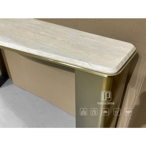 Fashion Designed <b>Gold</b> Iron Base <b>Console</b> <b>Table</b> Living Room Furniture Luxury White Marble Top Curved <b>Tables</b> 01 Iron <b>Console</b> <b>Table</b> - Product Image 3