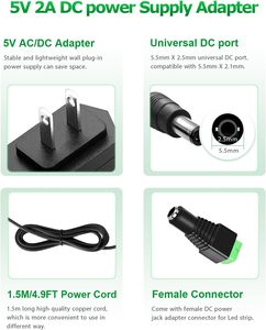 5V 2A 10W DC cung cấp điện Adapter AC/DC tường cắm sạc cho Camera An Ninh bé màn hình TV Box Raspberry-USB điện - Product Image 2