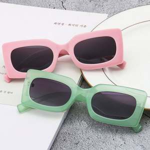 Lunettes de soleil rectangulaires colorées rétro pour femme, logo personnalisé, mode, grandes lunettes carrées punk pour femmes - Product Image 3