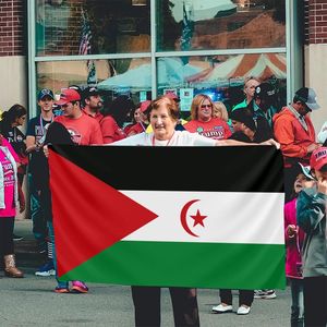 Gahumi Banderas <span class=keywords><strong>de</strong></span> país colgantes para exteriores Banner Poliéster Nylon Personalizado 3x5ft <span class=keywords><strong>Bandera</strong></span> <span class=keywords><strong>de</strong></span> la nación del <span class=keywords><strong>Sahara</strong></span> occidental - Product Image 5