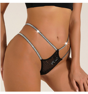 King Mcgreen Star Lingerie féminine sexy, string transparent à double bretelles en dentelle, taille basse, respirant, sous-vêtements sensuels - Product Image 2