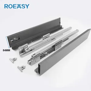 ROEASY Slide Drawer Soft Closing Full Extension Slim Box Kitchen Cabinet Drawer Slide Double Wall Drawer Channel