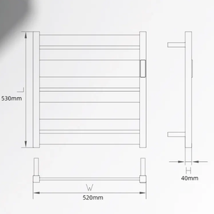 Sèche-serviettes électrique mural moderne en acier inoxydable avec réglage du temps de chauffe - Product Image 3