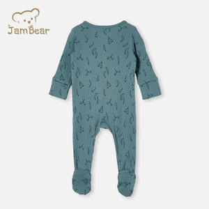 Jambear Baby Zip Romper Winter Newborn Ribbed Sleepsuit Baby Zipper Toddler Footed Organic Cotton Infants Zip Onesie - Product Image 5