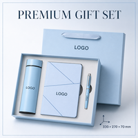 Ensemble cadeau d'entreprise avec logo personnalisé, bouteille isotherme de 500 ml, carnet, stylo, coffret cadeau promotionnel d'entreprise 3 pièces