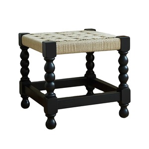 Rattan Low <b>Stool</b> Solid Wood Small Home Chair For Living Room Coffee <b>Table</b> Use - Product Image 3