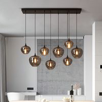 Lustre moderne pour restaurant, bar, combinaison créative multi-têtes, lampes suspendues en verre LED à hauteur réglable pour salles à manger