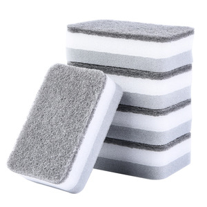 Esponja gruesa grisblanca para platos, trapo, esponja de limpieza para cocina y hogar, estropajo al por mayor. - Product Image 5