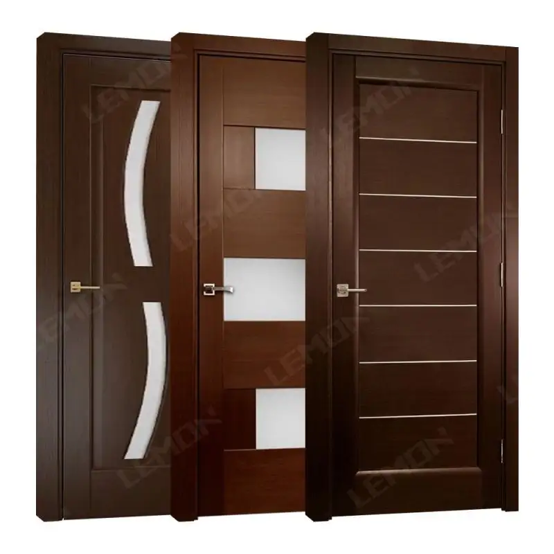 الحديثة تصاميم الصين التجارية خشب الساج الأبواب الداخلية مع إطارات الخشب للمنزل في الإمارات