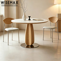Meubles WISEMAX, style nordique, meubles de maison, table à manger simple en bois et ardoise, table ronde durable pour salle à manger