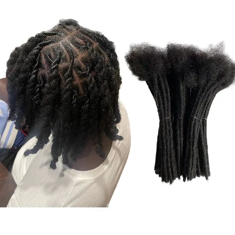 Locs de ganchillo hechos a mano naturales para trenzar rastas suaves trenzas 0,6 cm 100% extensiones de rastas de cabello humano LOCs cabello