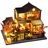 Modèle de maison miniature à construire soi-même, villa, jouet éducatif stimulant l'esprit, assemblage artisanal, cadeau d'anniversaire créatif pour filles, en bois