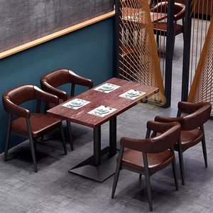 Set Moderno di Tavoli e Sedie in Pelle per Ristoranti, Salotti, Supermercati e Caffè - Product Image 6