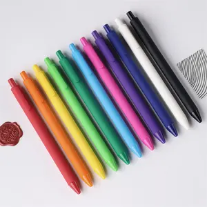 Promotional ballpoint pens manufacturers with logo custom plastic boligrafos color pen matt black plastic pen logo