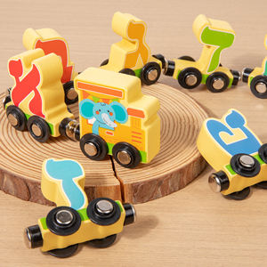 Treno dell'Alfabeto Ebraico per Bambini, Vagoni in Legno <span class=keywords><strong>con</strong></span> Carte Flash per Imparare <span class=keywords><strong>le</strong></span> <span class=keywords><strong>Lettere</strong></span> Ebraiche Attraverso il Gioco Pratico - Product Image 4