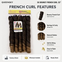 Perruque tressée au crochet à boucles françaises 5X élastiques, double trame, résistante aux hautes et basses températures, vente directe usine, best-seller transfrontalier