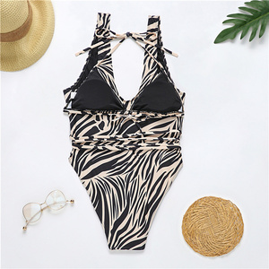 Una sola pieza traje de baño Sexy taza vendaje <span class=keywords><strong>2021</strong></span> estampado de leopardo Bikini traje de baño - Product Image 3