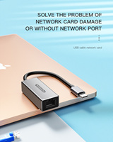 Adaptador de Red USB 3.1 para Computadoras Portátiles y de Escritorio, 10/100/1000 Mbps, Tipo C, Gigabit, RJ45, LAN, Ethernet