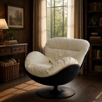 Chaise minimaliste moderne avec ottoman, ensemble de meubles de salon de luxe nordique, fauteuil rembourré pour balcon et chambre à coucher