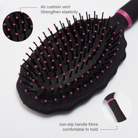 Ensemble de brosses à cheveux ioniques professionnelles personnalisées de bonne qualité, en nylon doux, démêlantes, portables, pour cheveux bouclés et raides