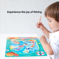 Mainan Permainan Memancing Magnetik Kayu yang Menyenangkan untuk Anak-anak, Berbagai Gaya Tema Kolam, Edukasi Dini untuk Bayi, Pengembangan Kognitif Usia 2-7 Tahun