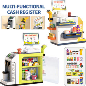 Mini 4-6Y para niños Simulación transfronteriza Tarjeta de crédito de plástico <span class=keywords><strong>Casa</strong></span> de compras Postre Bebida Sonido Luz Caja registradora - Product Image 2