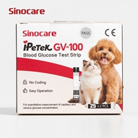 Sinocare GV-100, lecteur de glycémie pour animaux domestiques, chien, chat, moniteur de glycémie vétérinaire, système de surveillance de la glycémie des animaux domestiques