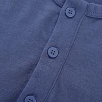 Tiefst preis Sommer Blau Button-Up Vintage Mode Outdoor Bequeme Atmungsaktive Schnellt rocknende 180g Merinowolle Herren T-Shirt