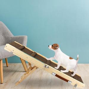 Großhandel hölzerne Hunde-Kletterleiter faltbar für Ältere Hunde auf dem Bett neigungsleiter höhenverstellbare Haustier-Rampen-Hunde-Leiter