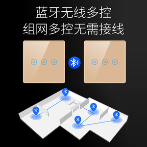 Huachao Smart <b>Switch</b> Champagne Gold <b>Touch</b> Panel Voice Control Tmall Genie Android 220V AC Remote Control <b>Switches</b> - Product Image 4