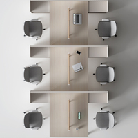 Zitai Simple Moderne Personnel Table Chaise Combinaison 2 4 6 Personnes Bureau D'ordinateur Cloisons Modulaire Bureau Poste De Travail Bureau