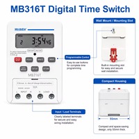 KG316T Timer Saklar Timer Digital Saklar Timer Mikrokomputer AC220V 30A Pengontrol Timer Elektrik 7 Hari yang Dapat Diprogram