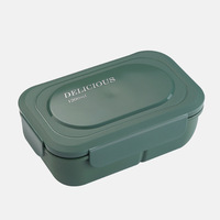 Kinder Magnetron Veilig Vers Houden Plastic Rechthoekige Lunchdoos Met Fruitverdeler Tarwe Food Grade Groothandel