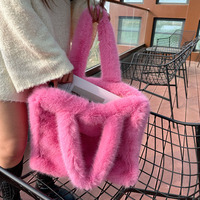 Femmes mode hiver sacs fourre-tout renard fausse fourrure sacs à bandoulière grande capacité bandoulière sacs en peluche