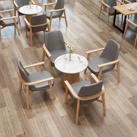 Juego de Mesa y Sillas de Café Comerciales Modernas Personalizadas, Muebles de Restaurante de Madera Laminada Cuadrada para Cafetería, Sala de Estar, Comedor