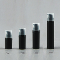 Vente en gros de flacons pompe sans air en plastique PP blanc, transparent, noir, de 5 ml, 10 ml, 15 ml, 30 ml, pour lotion, sérum, gel, crème pour le visage, fond de teint