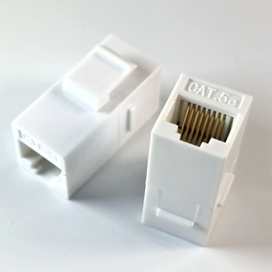 Coupleur RJ45 Keystone en ligne avec <span class=keywords><strong>contact</strong></span> en laiton et boîtier ABS, femelle à femelle RJ45 - Product Image 1