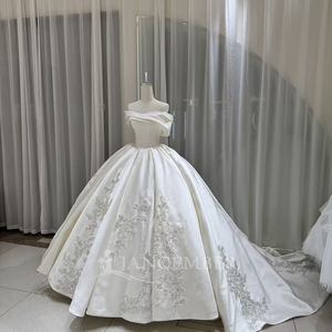 Lsoy036 Sparkling Strapless Satin Ball Gown <b>Wedding</b> Dress Sweetheart Neckline Floral Beading Bridal Gowns Chapel Train - Product Image 4