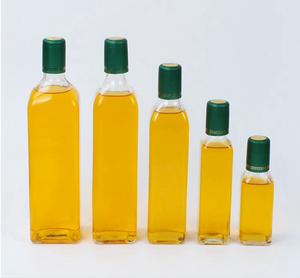 Botella de vidrio de aceite de oliva de alta calidad tamaño mini pony vacío cuadrado claro 100ml con tapa de tornillo - Product Image 6