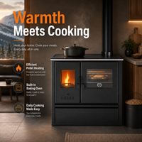 Poêle à bois durable en acier au carbone, chauffage autonome pour intérieur, usage domestique et en cabane, double usage