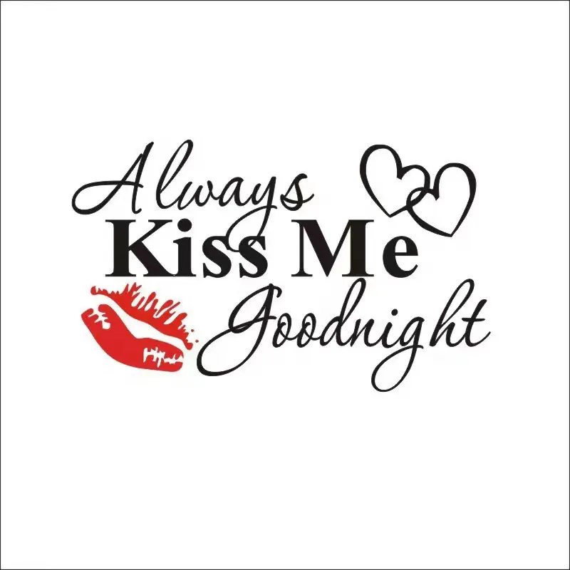 Wholesale Modern Home Decoration Black English Quotes Kiss Me Wall Sticker For Bedroom Valentine's room