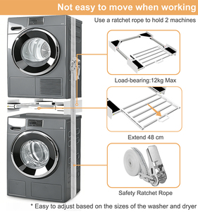 Kit de superposition réglable pour lave-linge et sèche-linge avec séchoir coulissant – Meilleures ventes - Product Image 6